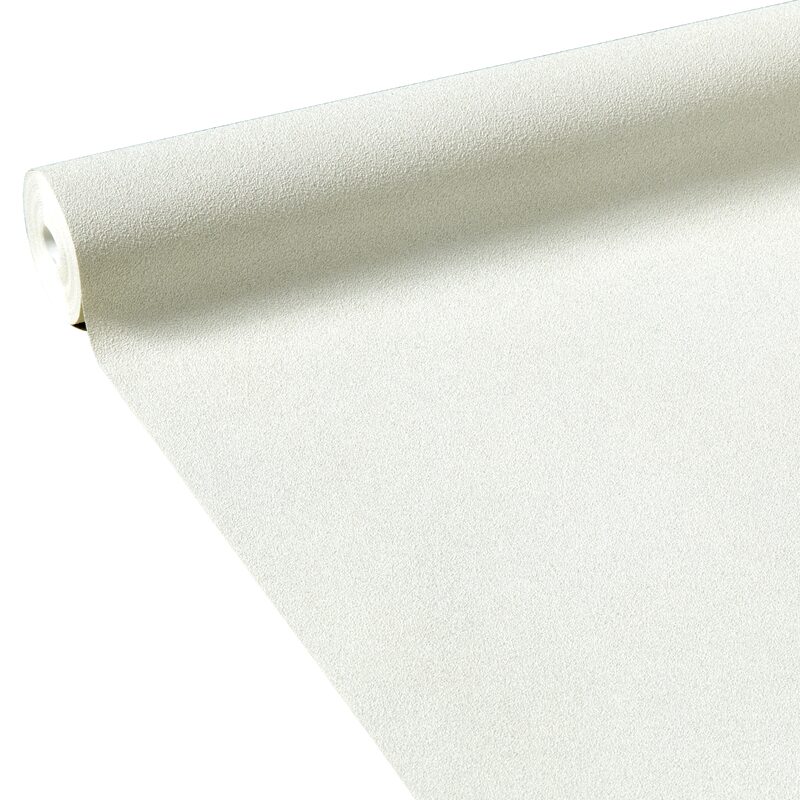 Papier peint intissé FINE BÉTON coloris blanc perlé