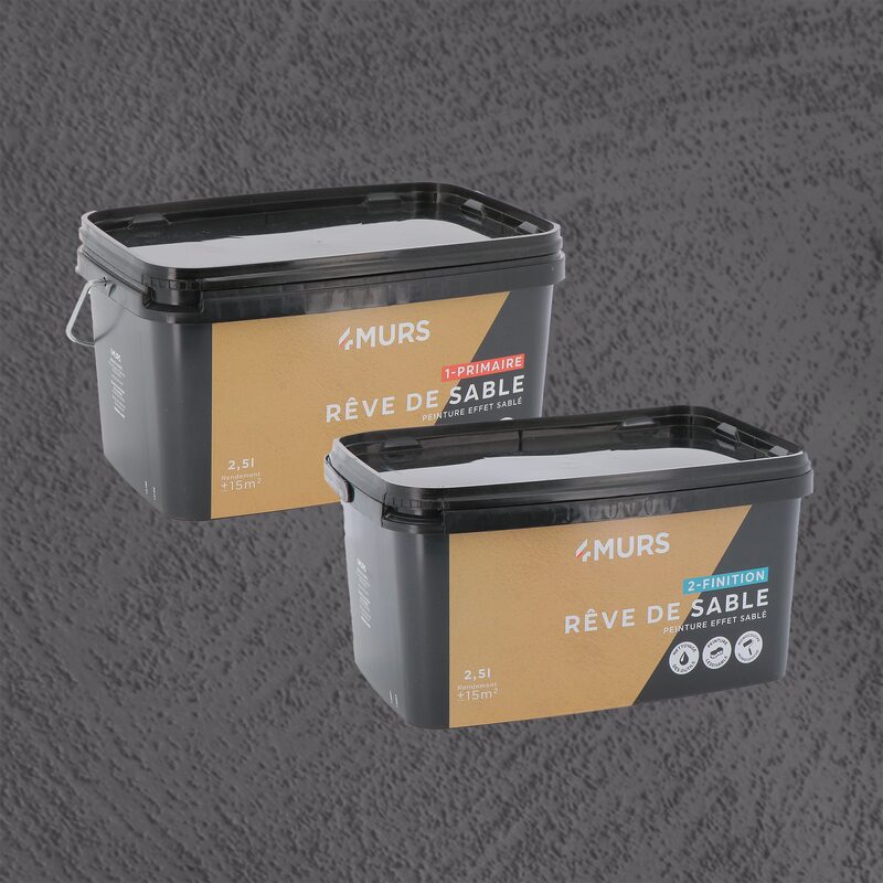 Peinture Décorative RÊVE DE SABLE Acrylique etna metal Mat 2,5 L Rêve de sable + Primaire blanc Mat 2,5 L