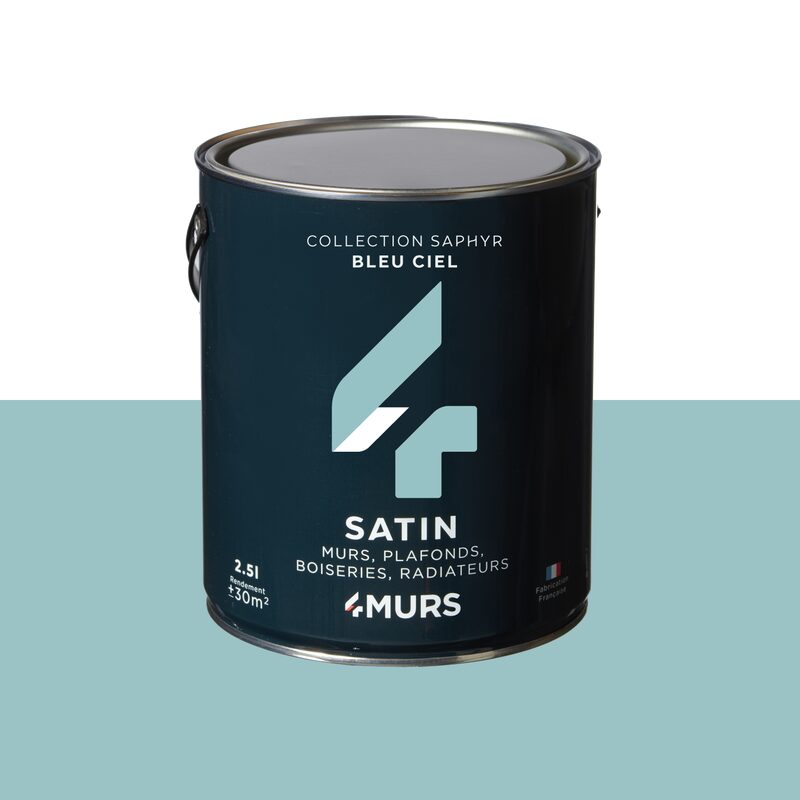 Peinture Multi-supports SAPHYR Alkyde bleu ciel Satiné 2,5 L