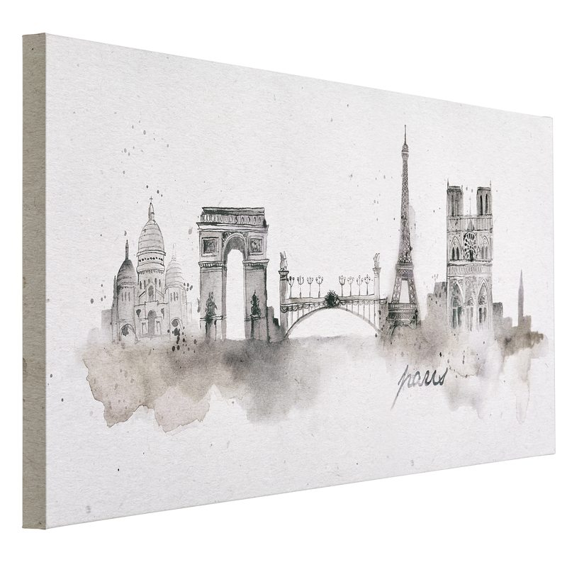 Toile imprimée PARIS WATERCOLOR 120 x 50 cm