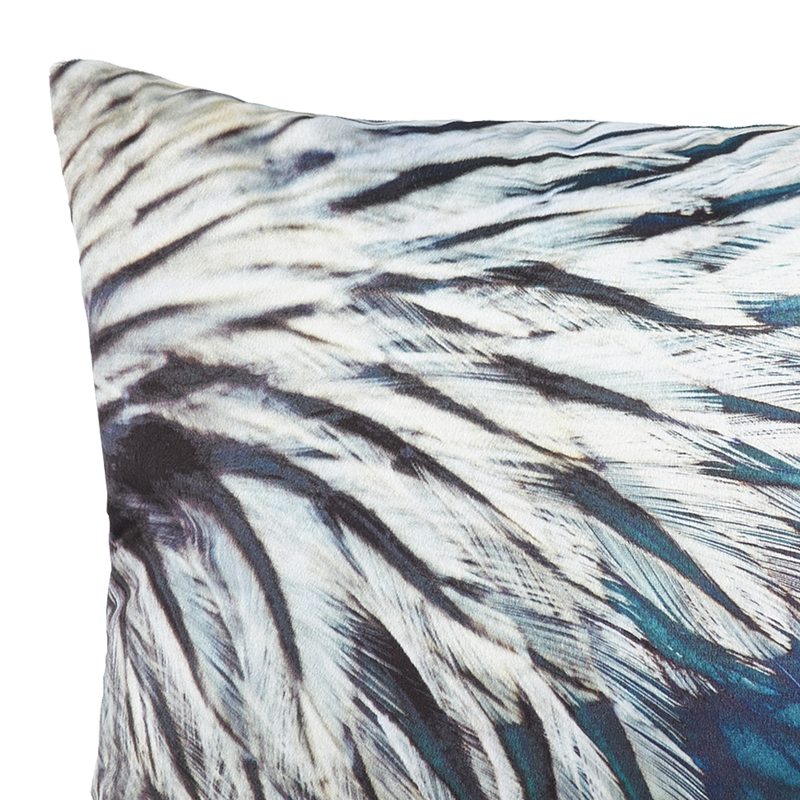 Coussin JANCI coloris bleu paon 40 x 60 cm