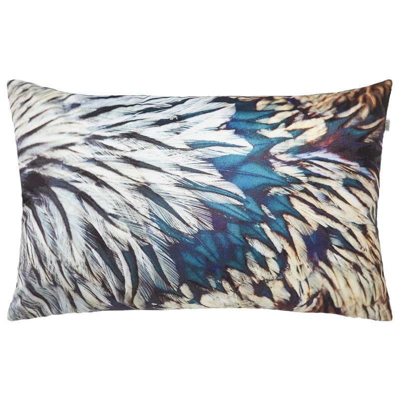 Coussin JANCI coloris bleu paon 40 x 60 cm