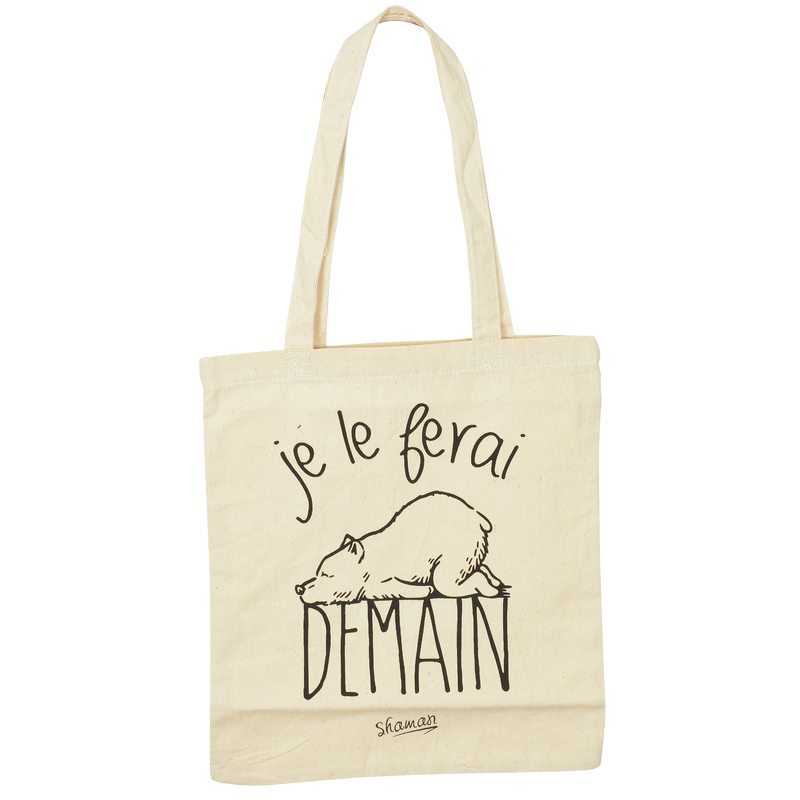 Tote bag JE LE FERAI DEMAIN coloris beige