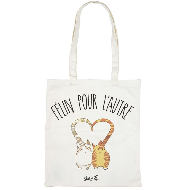 Tote bag FÉLIN POUR L'AUTRE coloris beige