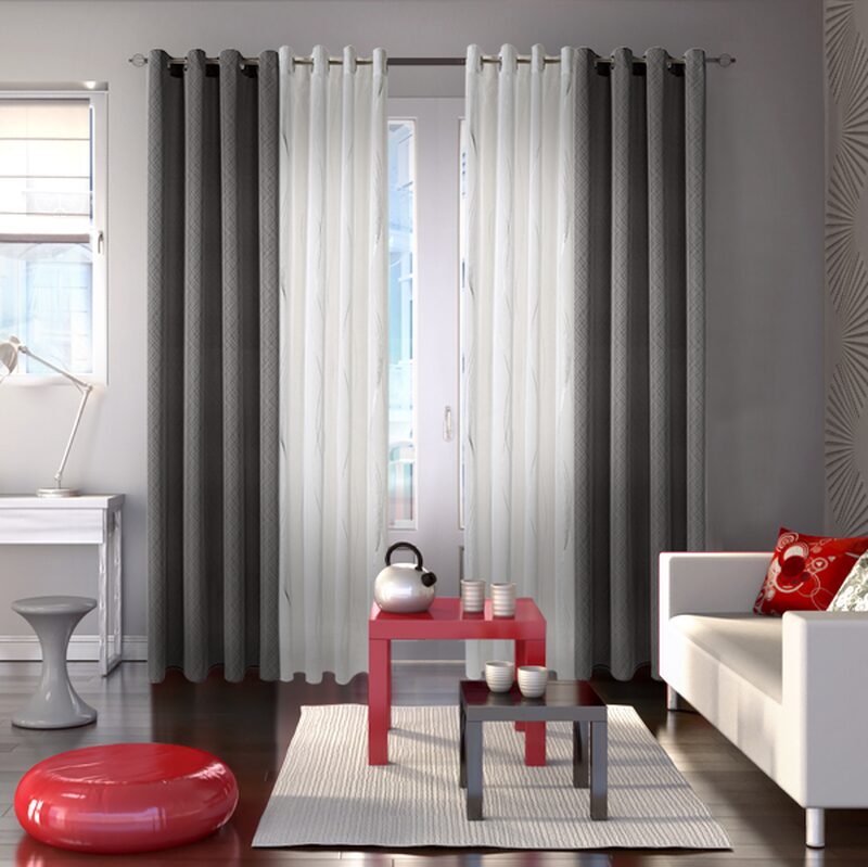 Rideau NEWLOOK coloris gris 140 x 260 cm