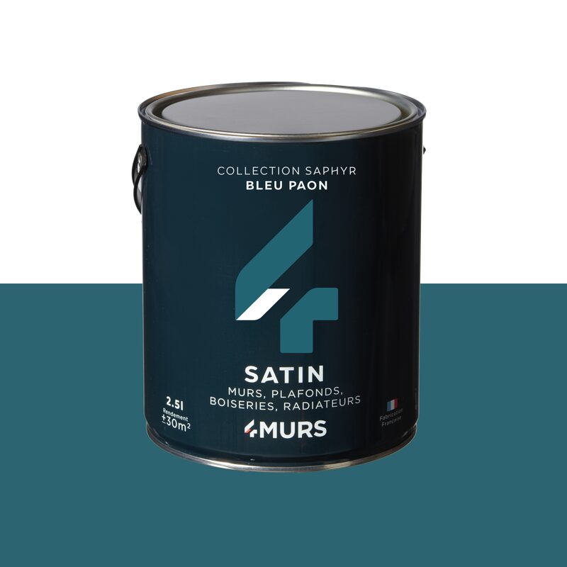 Peinture Multi-supports SAPHYR Alkyde bleu paon Satiné 2,5 L