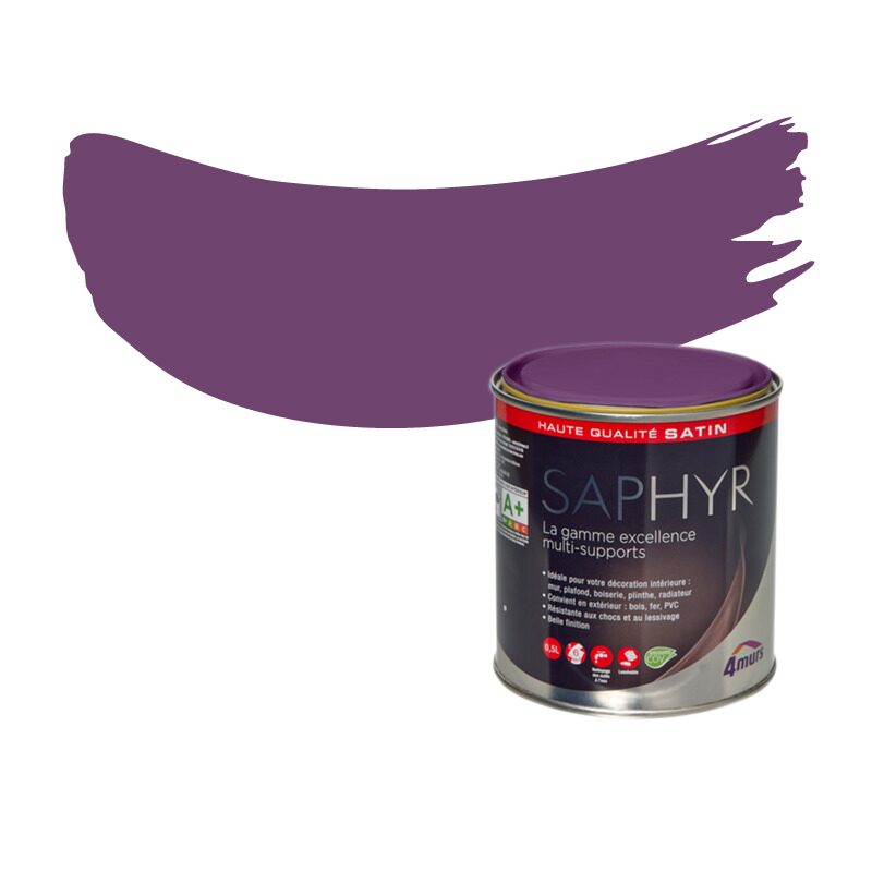 Peinture Finition SAPHYR Alkyde purple Satiné 0,5 L