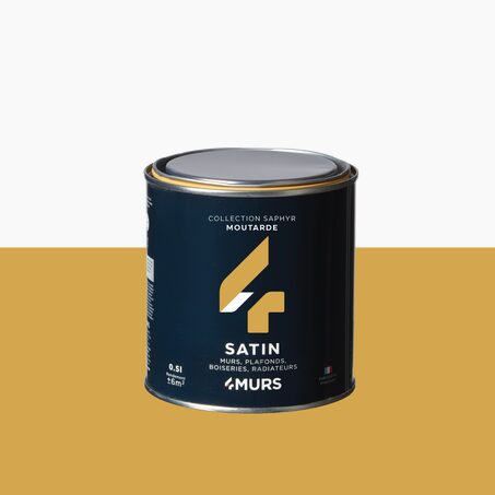 Peinture Finition SAPHYR Alkyde moutarde Satiné 0,5 L