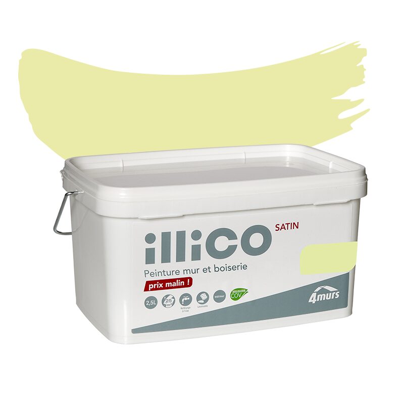 Peinture Multi-supports ILLICO Acrylique vert anis Satiné 2,5 L