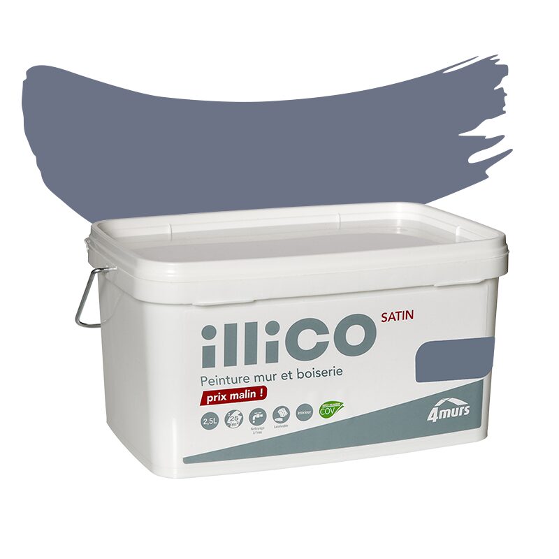 Peinture Multi-supports ILLICO Acrylique gris building Satiné 2,5 L