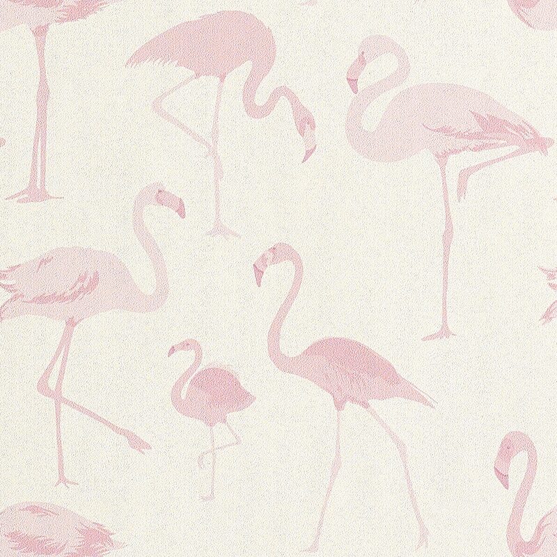 Papier peint intissé FLAMINGO coloris rose flamand