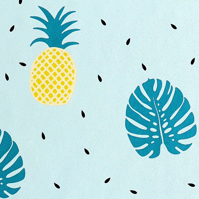 Papier peint FLORIDA coloris vert menthe