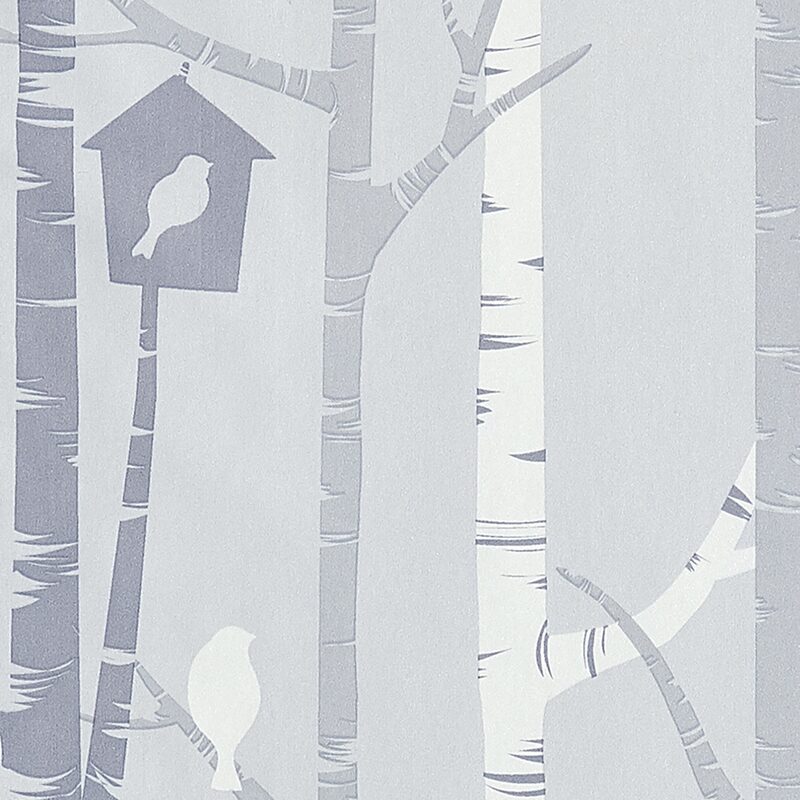 Papier peint intissé BIRD FOREST coloris bleu grisé