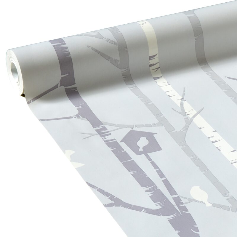 Papier peint intissé BIRD FOREST coloris bleu grisé