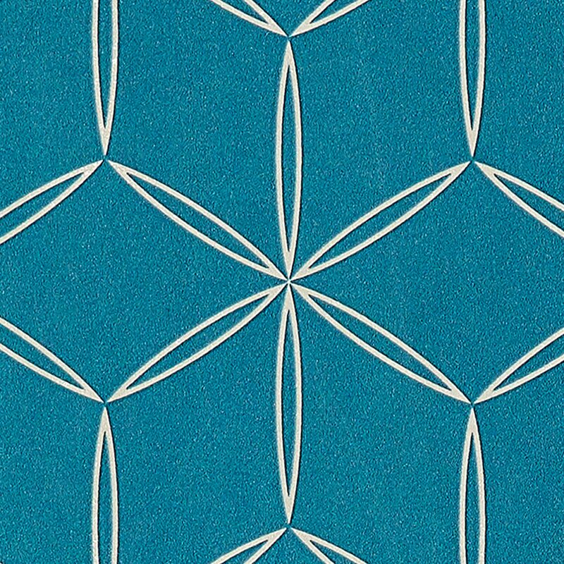 Papier peint intissé VIANNEY coloris bleu paon
