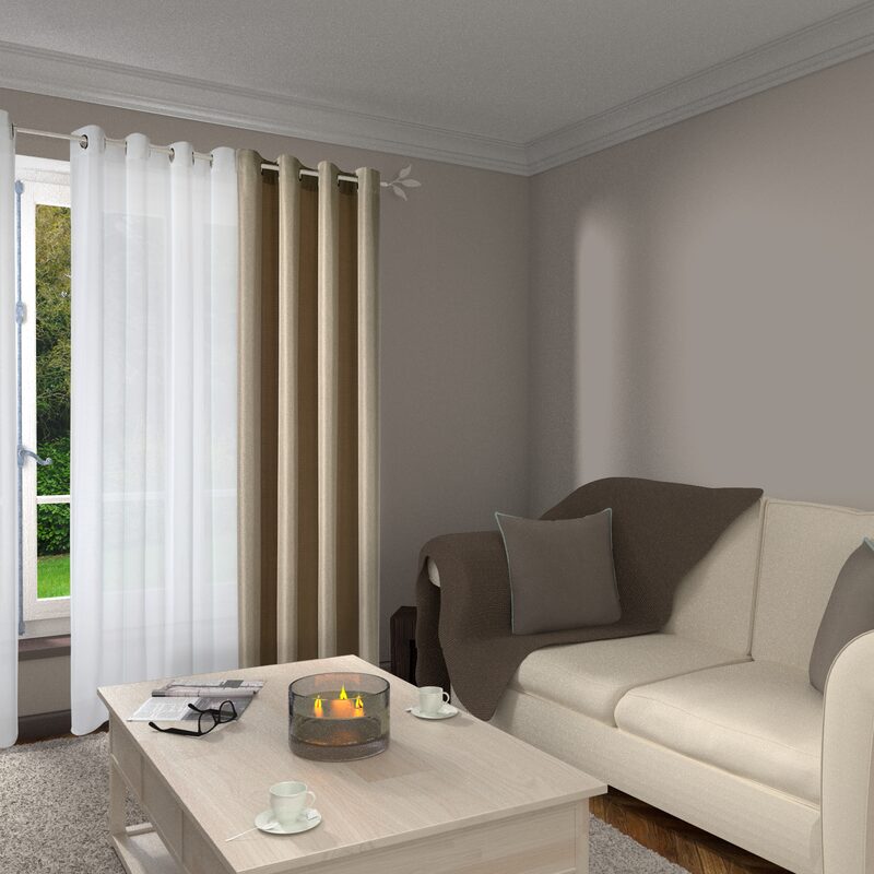 Rideau AMSTERDAM coloris taupe 140 x 240 cm