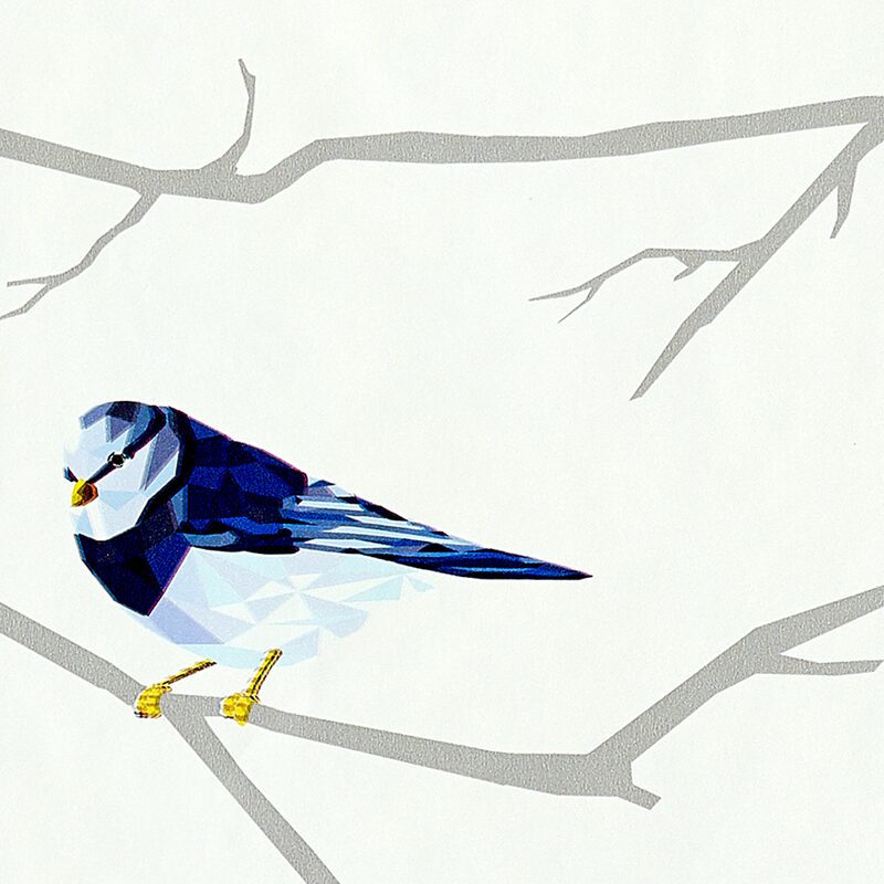 Papier peint intissé ORIGAMI BIRD coloris blanc