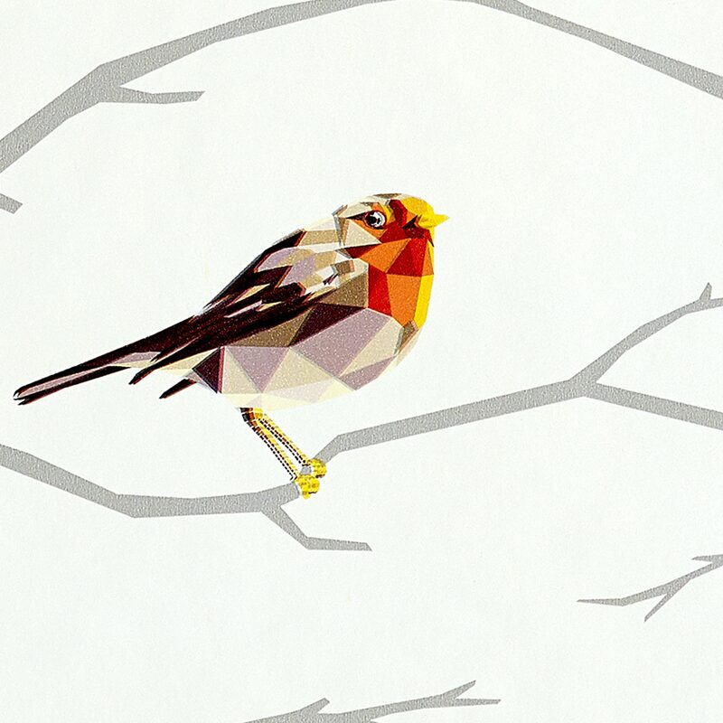 Papier peint intissé ORIGAMI BIRD coloris blanc