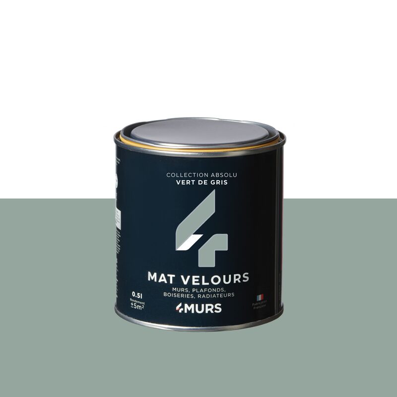 Peinture Finition ABSOLU Acrylique vert de gris Mat 0,5 L