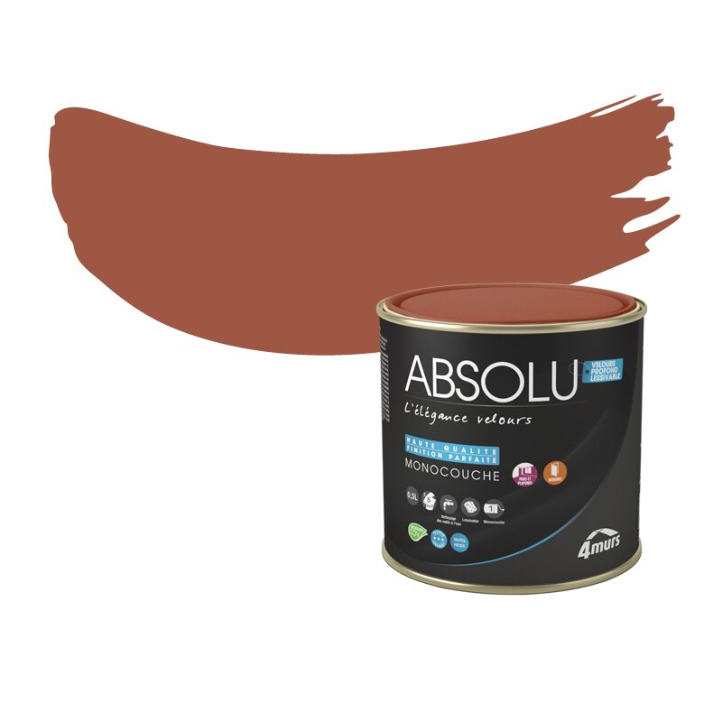 Peinture Finition ABSOLU Acrylique rouille Mat 0,5 L
