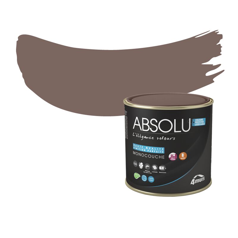 Peinture Finition ABSOLU Acrylique tabac Mat 0,5 L