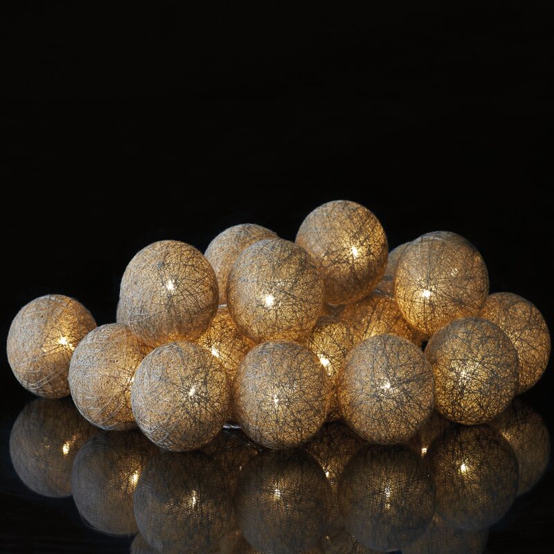 Guirlande lumineuse boule SANDY BEACH coloris sable