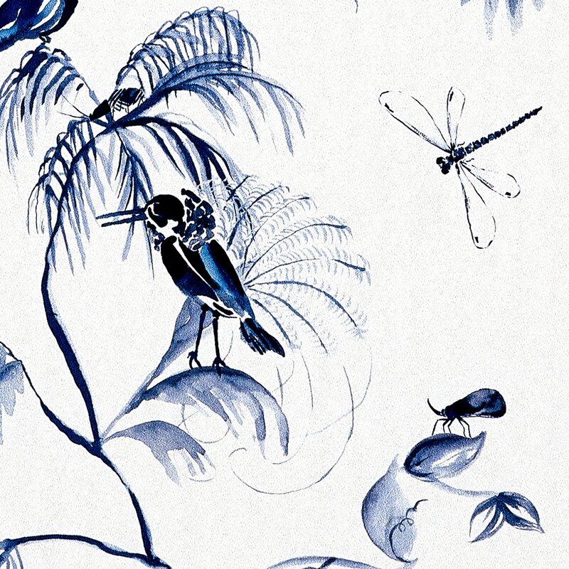 Papier peint intissé FOGLIA coloris blanc