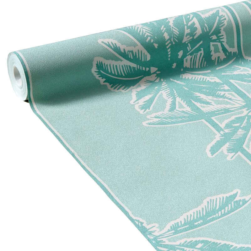 Papier peint intissé SUNNY BEACH coloris vert menthol
