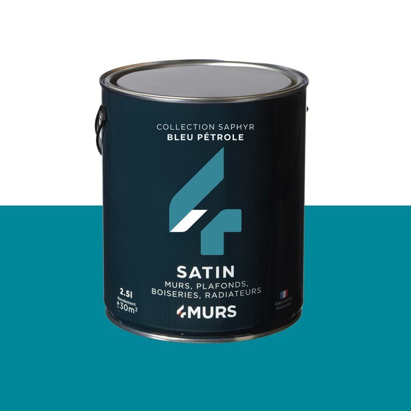 Peinture Multi-supports SAPHYR Alkyde bleu pétrole Satiné 2,5 L