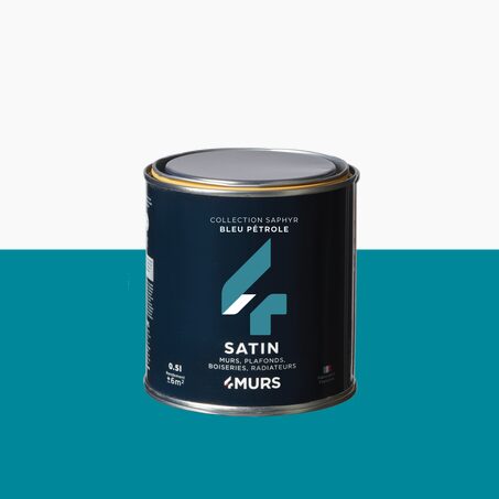 Peinture Finition SAPHYR Alkyde bleu pétrole Satiné 0,5 L