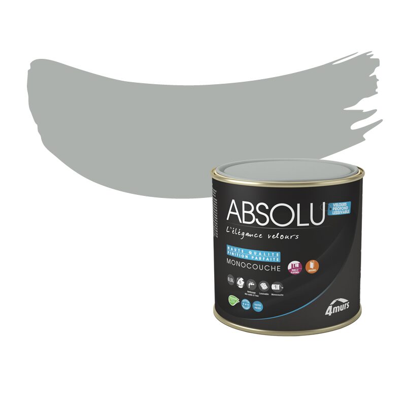 Peinture Finition ABSOLU Acrylique titane Mat 0,5 L