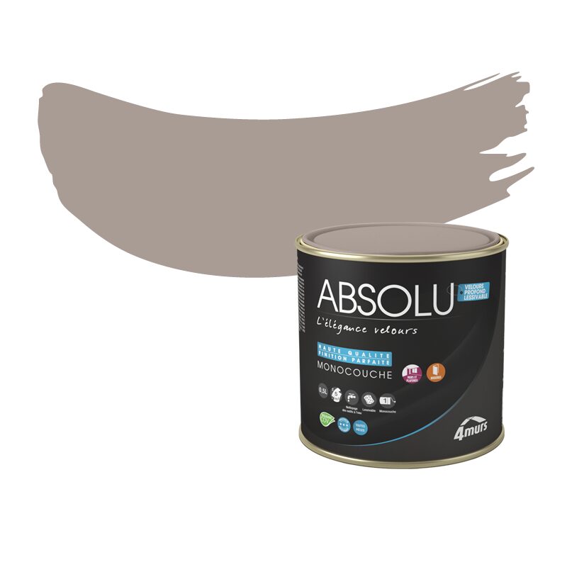 Peinture Finition ABSOLU Acrylique tourterelle Mat 0,5 L