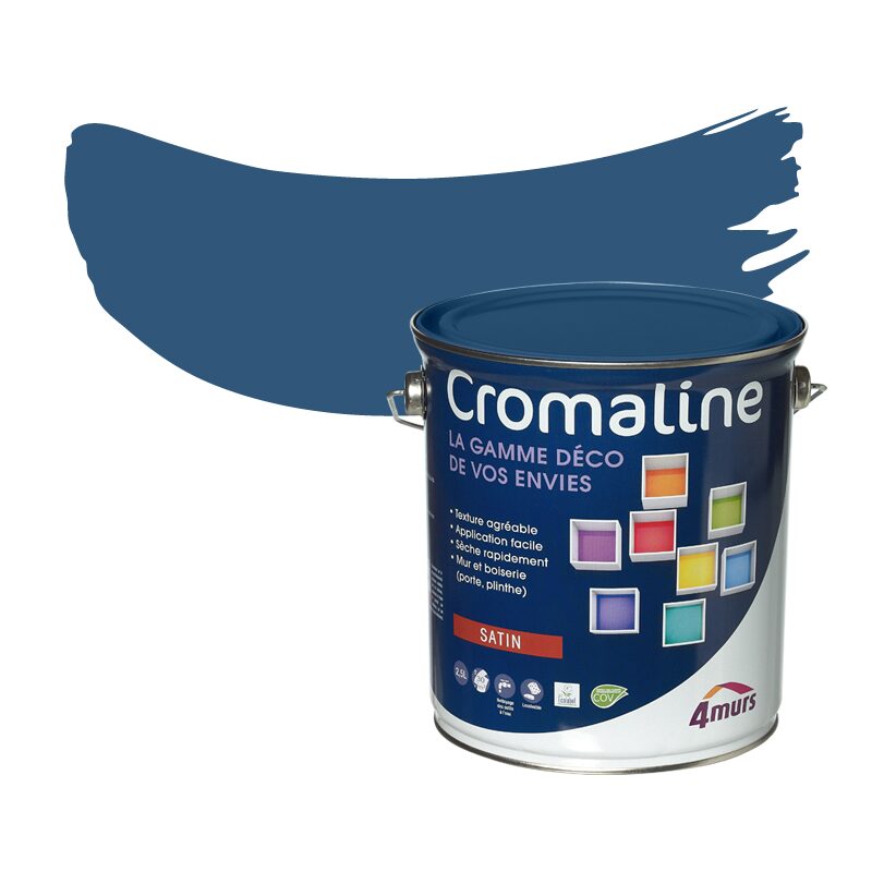 Peinture Multi-supports CROMALINE Acrylique bleu roi Satiné 2,5 L