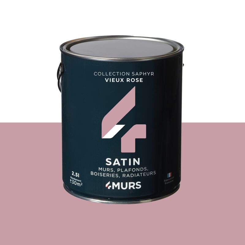 Peinture Multi-supports SAPHYR Alkyde vieux rose Satiné 2,5 L