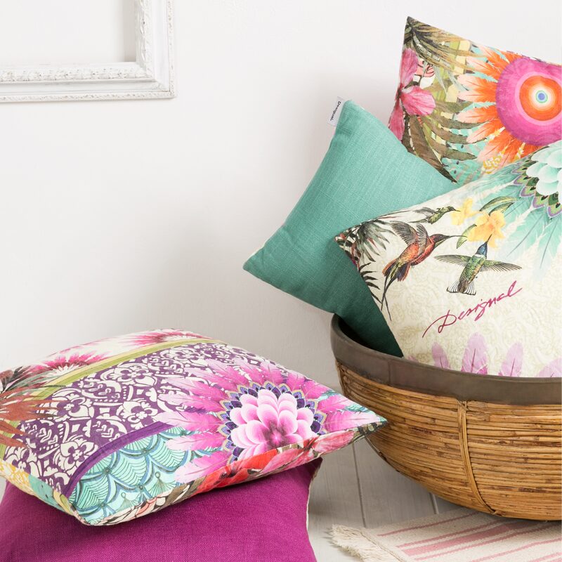 Coussin BOTANICAL DESIGUAL coloris multicolore 45 x 45 cm
