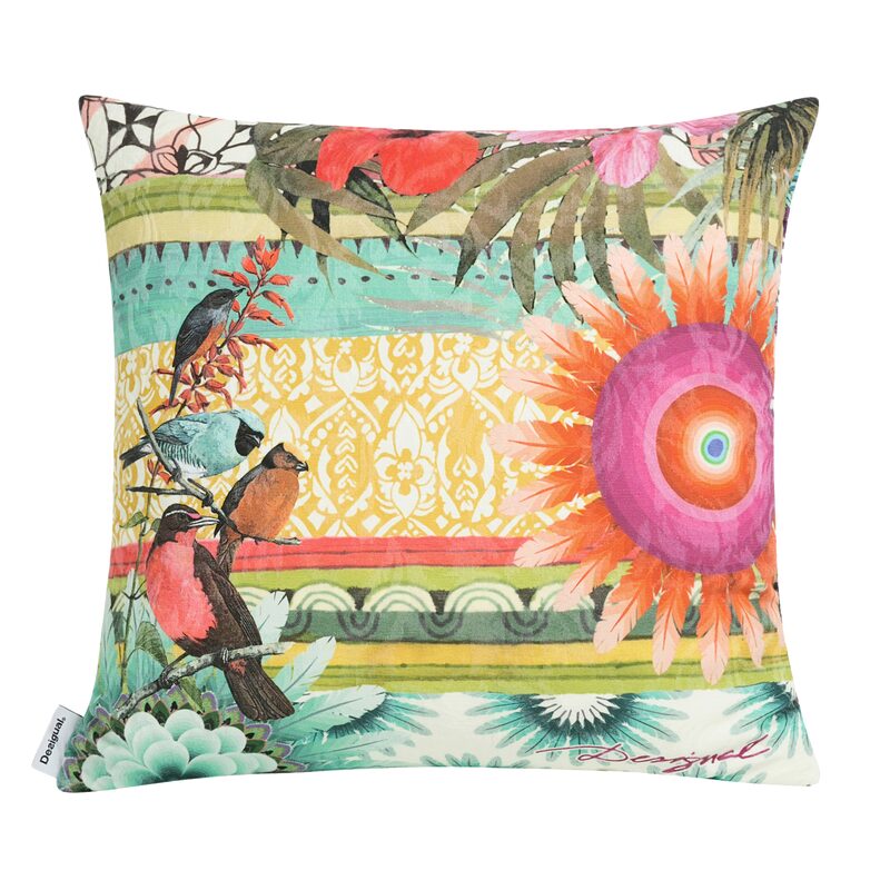 Coussin BOTANICAL DESIGUAL coloris multicolore 45 x 45 cm