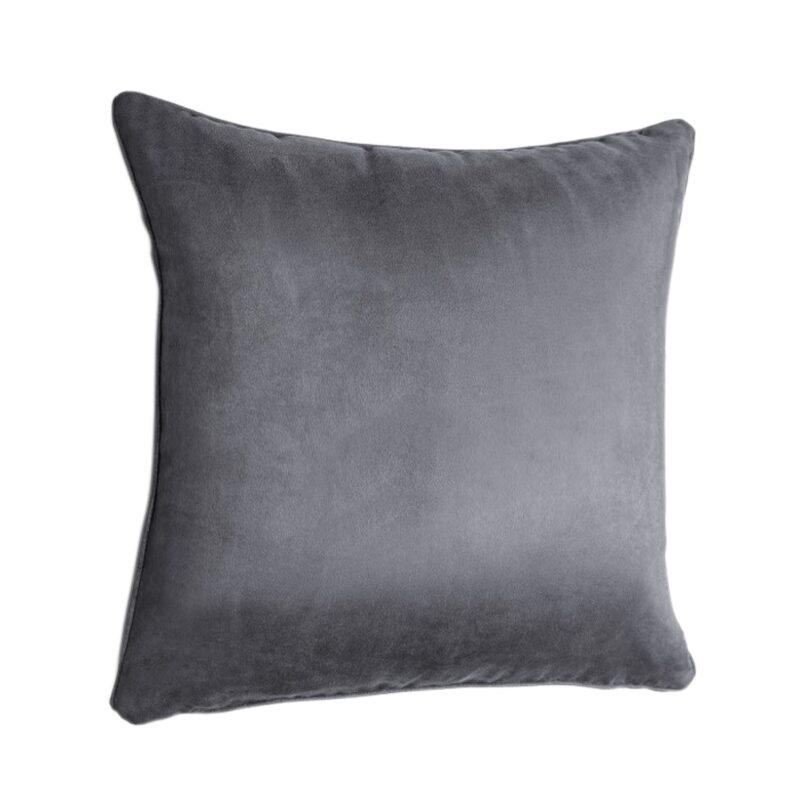 Coussin VELVET coloris gris anthracite 45 x 45 cm