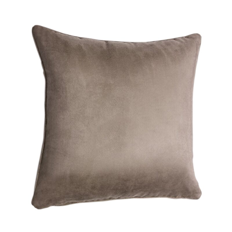 Coussin VELVET coloris tourterelle 45 x 45 cm