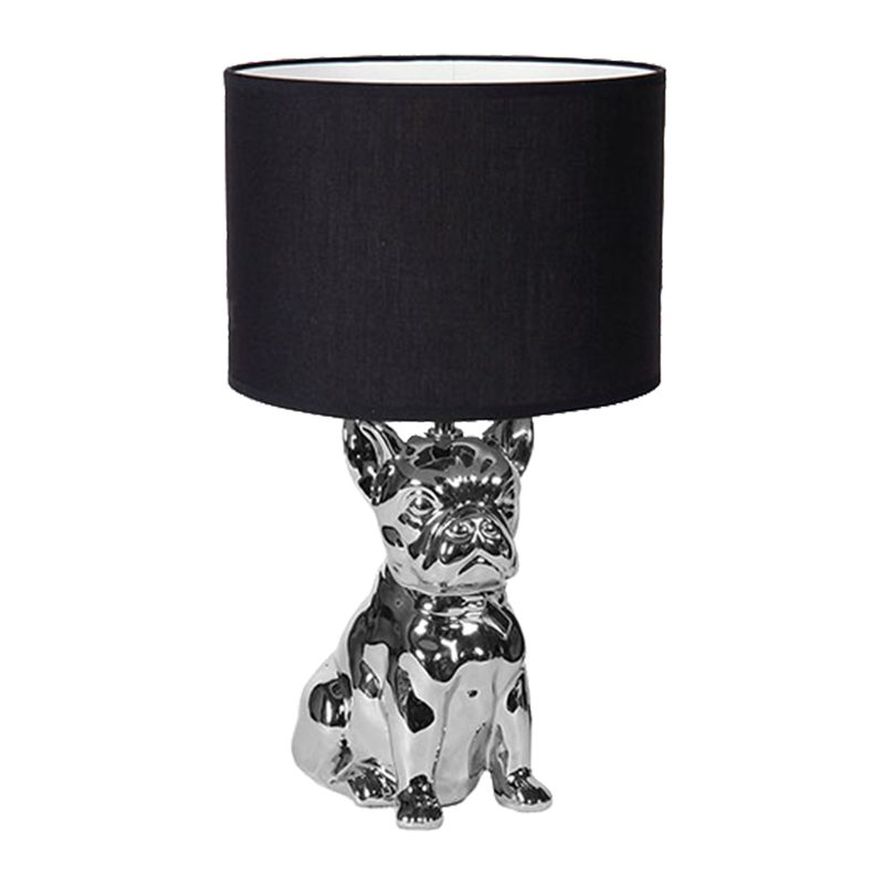 Lampe à poser BOULEDOGUE coloris argent 45,5 x 25 cm