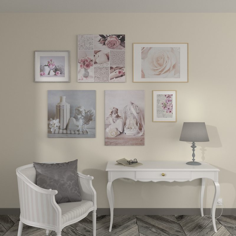 Toile imprimée VINTAGE ROSES 60 x 60 cm