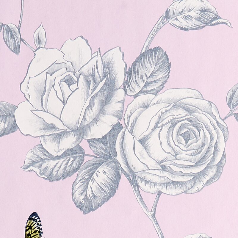 Papier peint HUMMINGBIRD coloris rose aquarelle
