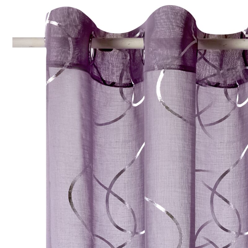 Voilage VERTUOSE coloris mauve 140 x 260 cm