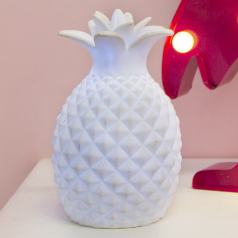 Lampe à poser TROPICAL DREAMS coloris blanc 20 x 12 cm
