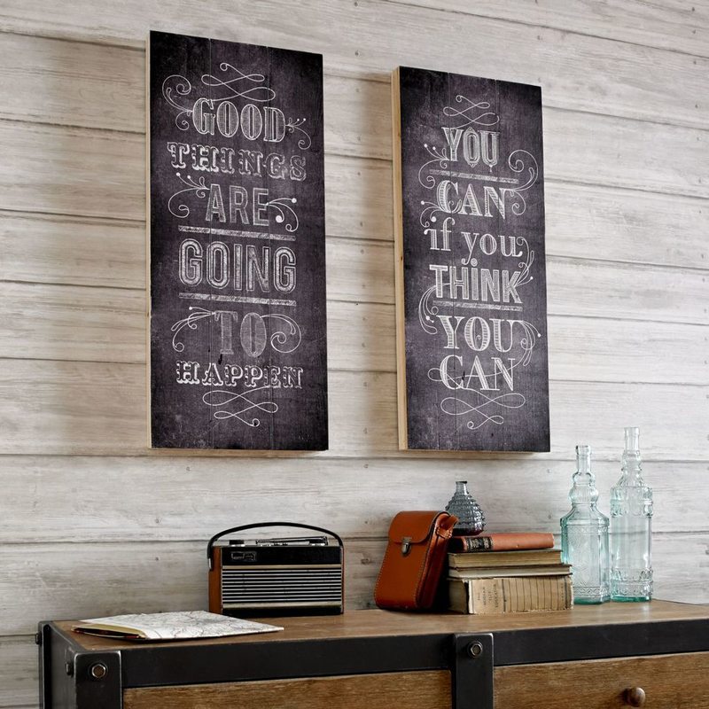 Décoration murale en bois YOU CAN 30 x 70 cm