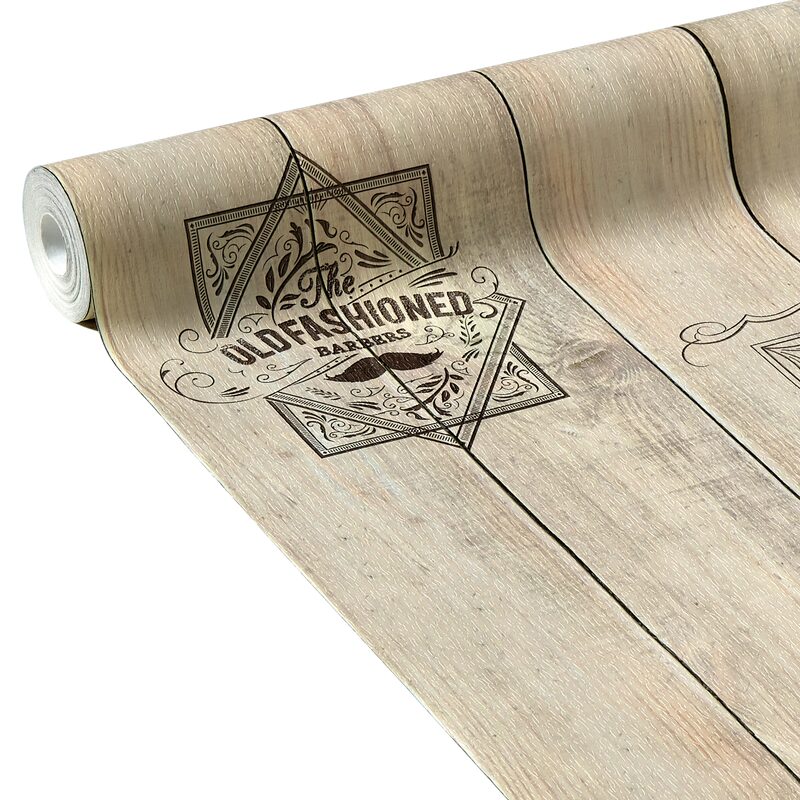 Papier peint intissé BARBER CHALK coloris pin