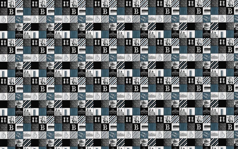 Papier peint GENTLEMEN'S BARBERSHOP coloris blanc