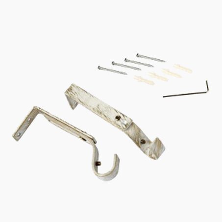 Support barre à rideau CERUSITE blanc / doré 1,9 cm de 11,5 à 15,5 cm