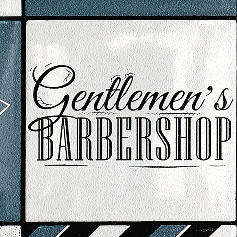 Papier peint GENTLEMEN'S BARBERSHOP coloris blanc