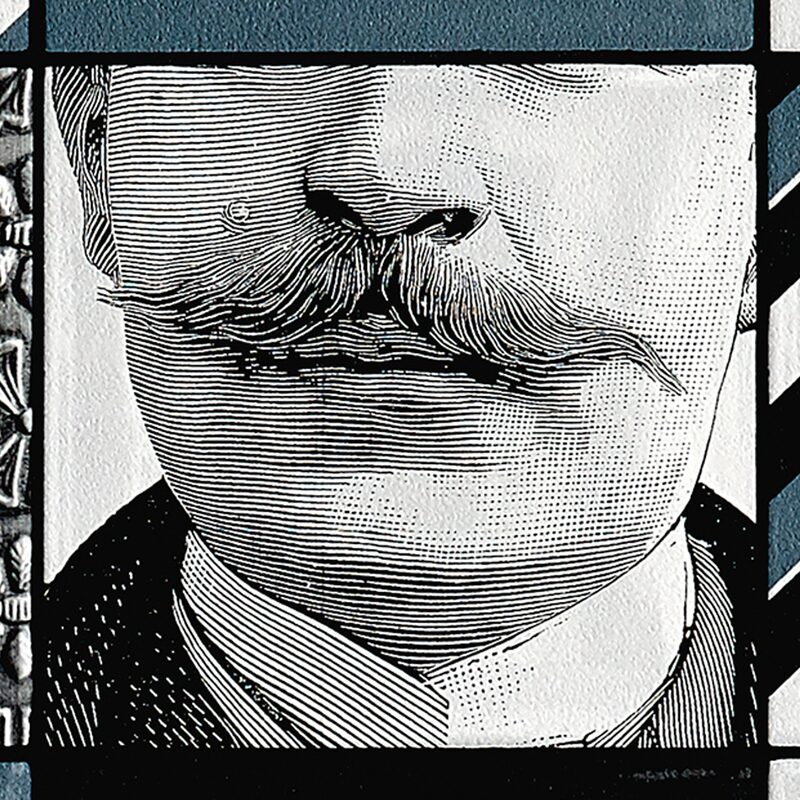 Papier peint GENTLEMEN'S BARBERSHOP coloris blanc