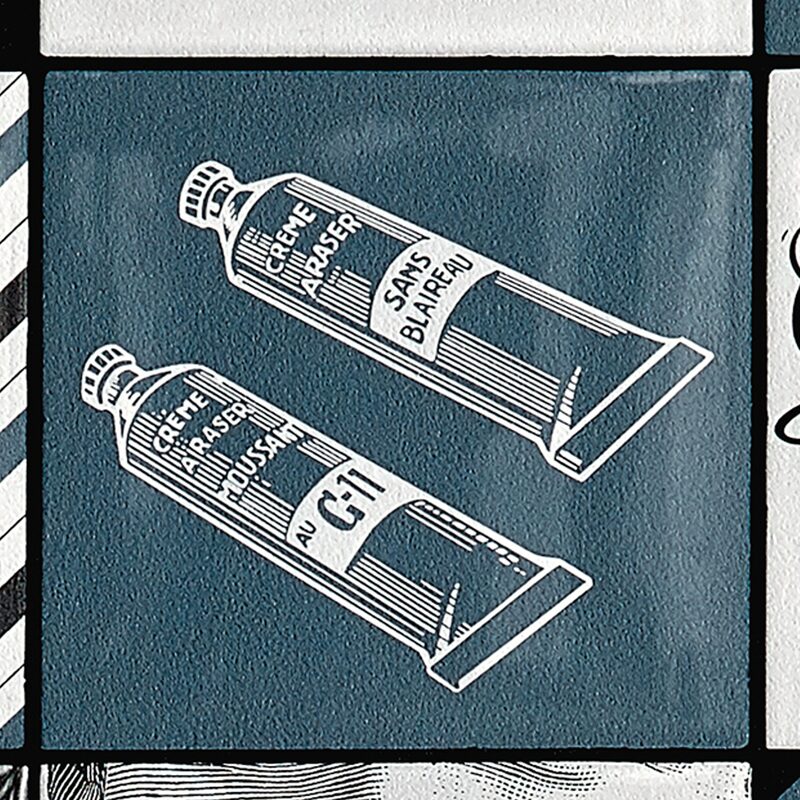 Papier peint GENTLEMEN'S BARBERSHOP coloris blanc